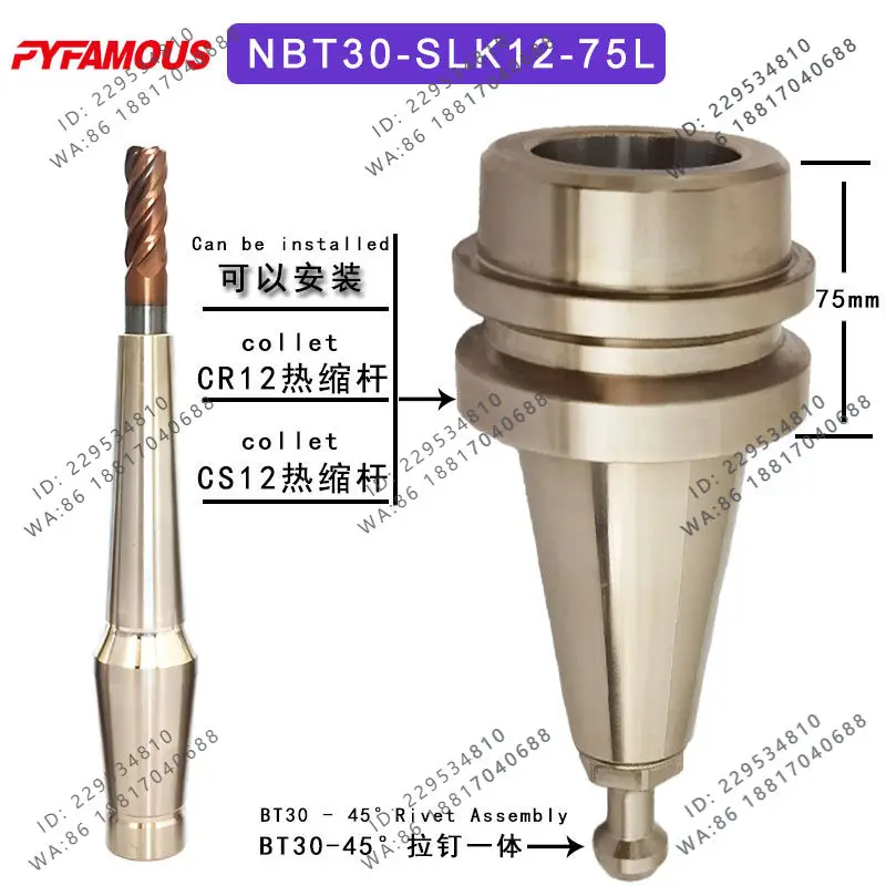 BT30/NBT30-SLK12-35/75 Keyless handle, hot shrinkage rod, hot expansion rod handle