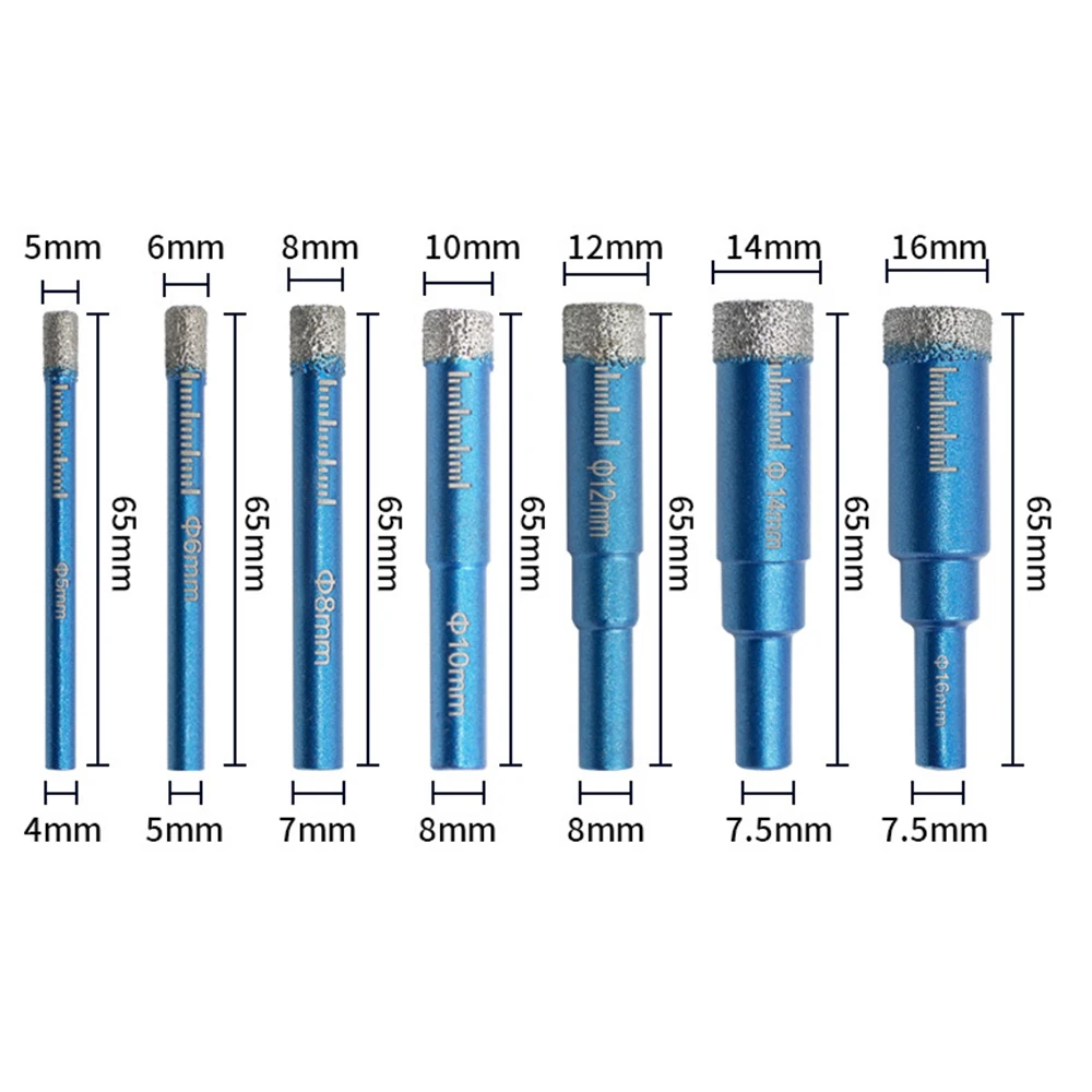 1PC Diamond Brazing Hole Opener 5-16mm Multifunctional Round Handle Dry Drilling Stone Vitrified Brick All Ceramic Drill Bit