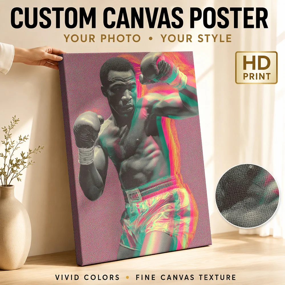 Sugar Ray Leonard Canvas Print Poster Custom Sports Portrait Wall Art for Game Room Man Cave Decor Ready to Hang Gift for Fans