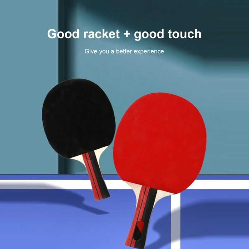 Highly Bounce Table Tennis Rackets Comfortable Grip Table Tennis Bats with 3 Sphere PingPong Rackets for Beginner D5QD