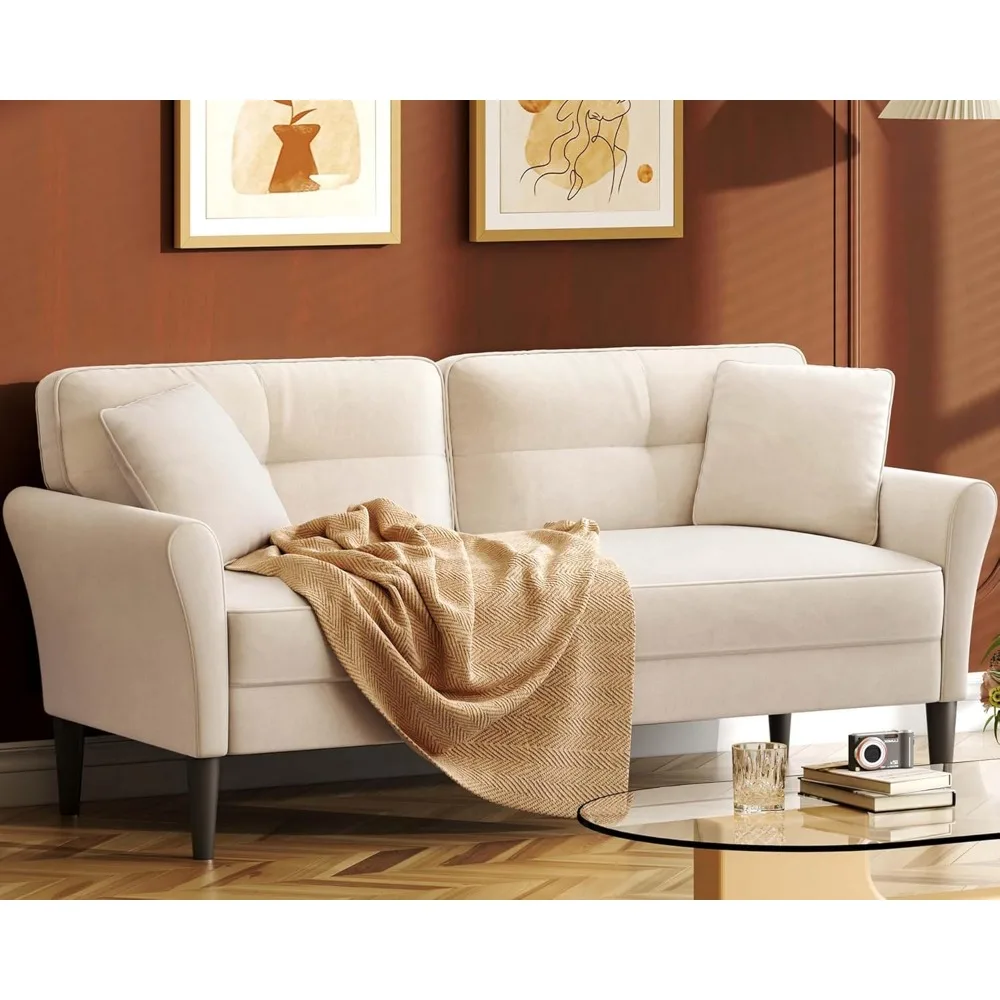 

sofa.69" White Couch, Loveseat Sofa, Couches for Living Room, Comfy Sofas for Living Room living room furniture29D x 69W x 33"H