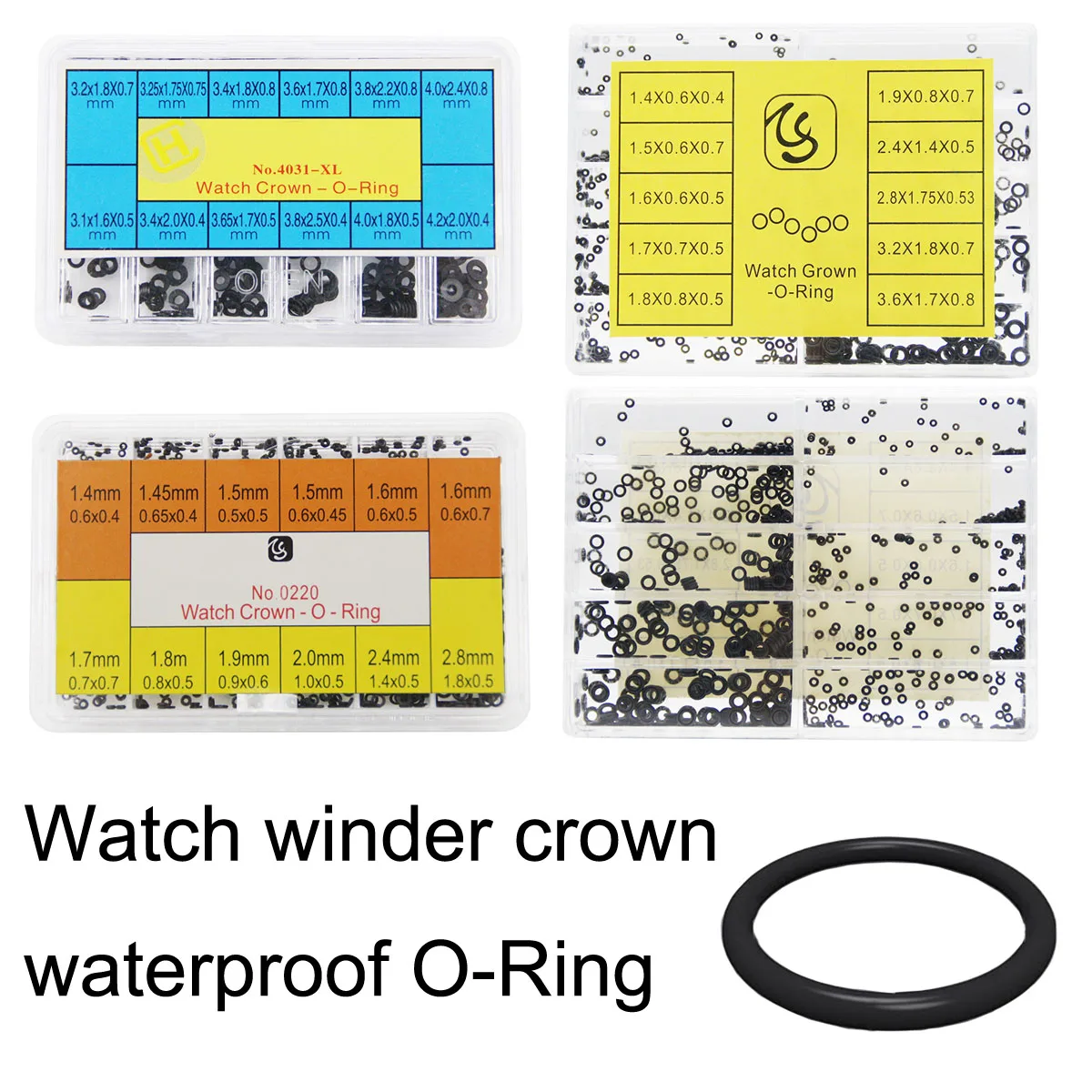 1.4mm-4.2mm Watch Crown Rubber Ring Watch Button Winder Crown Sealing Anti Dust O-Rings Watch Repair Tool Waterproof O-Ring