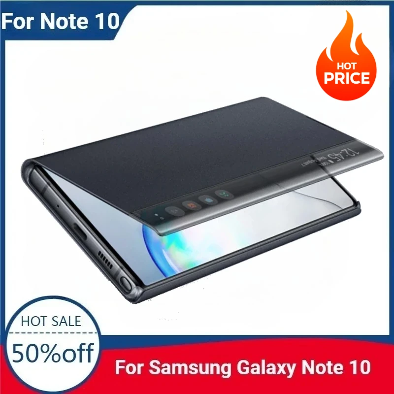 

For Samsung Note 10 Smart Sleep Awake Flip Case For Samsung Galaxy Note 10 Plus Note10+ Window View Free-flip Smart Chip Cover