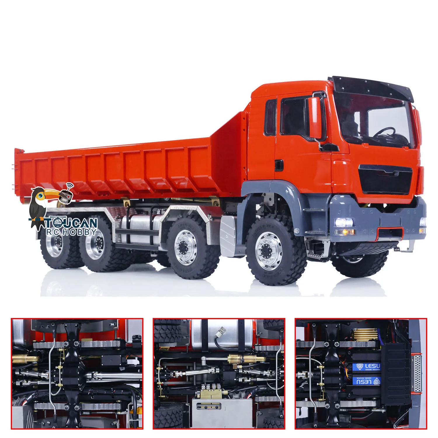 

Toys LESU 1/14 MAN TGS 8*8 Hydraulic Dumper Truck RC Roll On/Off Tipper Servo Painted KIT Cab Radio Control Tipper Vehicle Cars