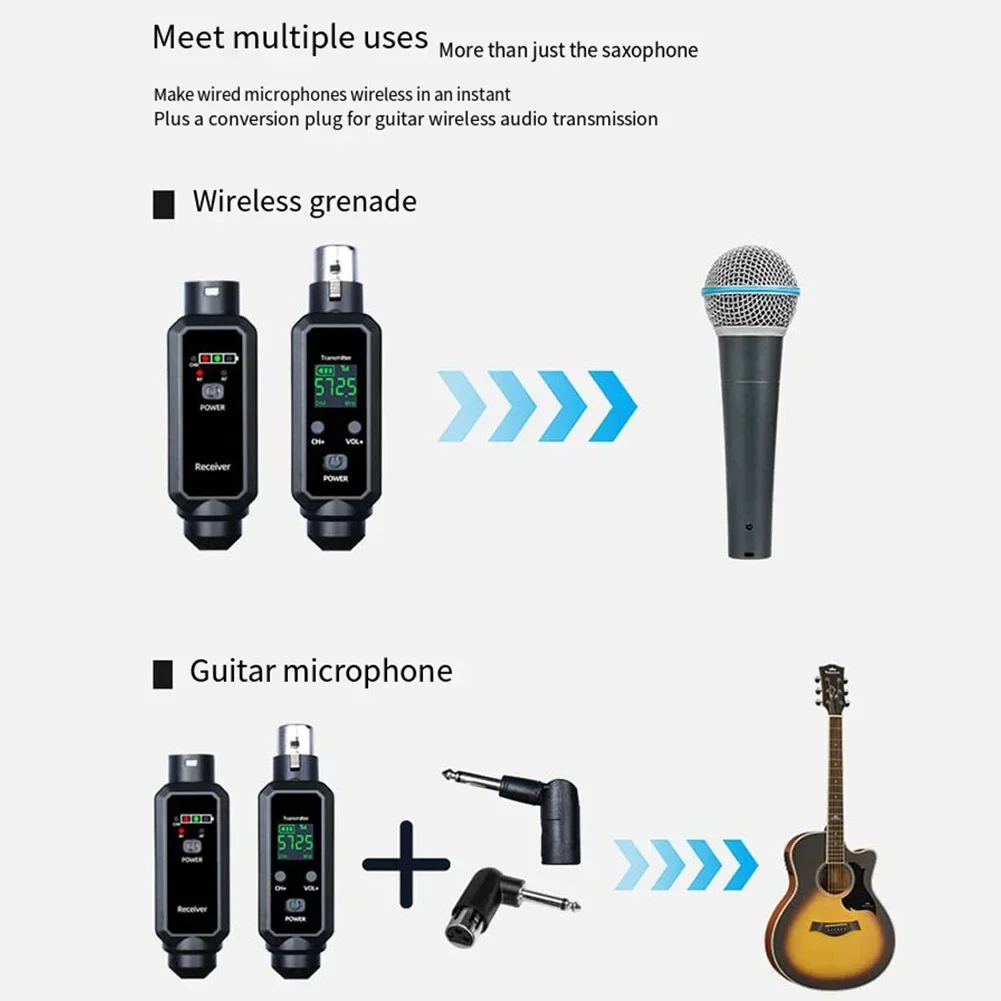 العلامة التجارية الجديدة اللاسلكية UHF 570-590MHz نظام ميكروفون ساكس كليب على الأدوات المهنية راديو ميكروفون لأداء المرحلة
