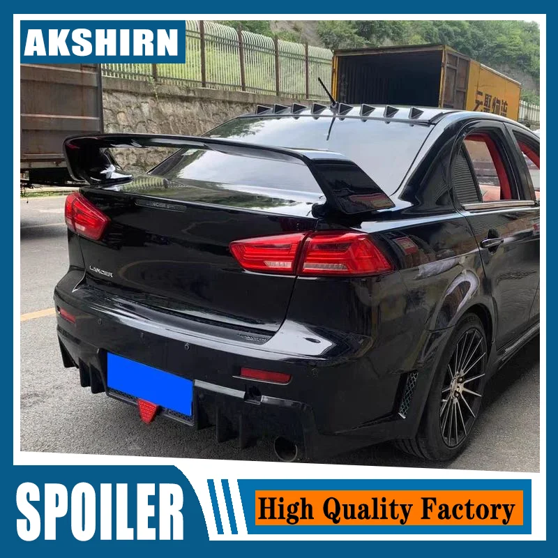 For Mitsubishi Lancer Evo high quality ABS Plastic Unpainted Color Rear Spoiler Wing Trunk Lid Cover Car Styling