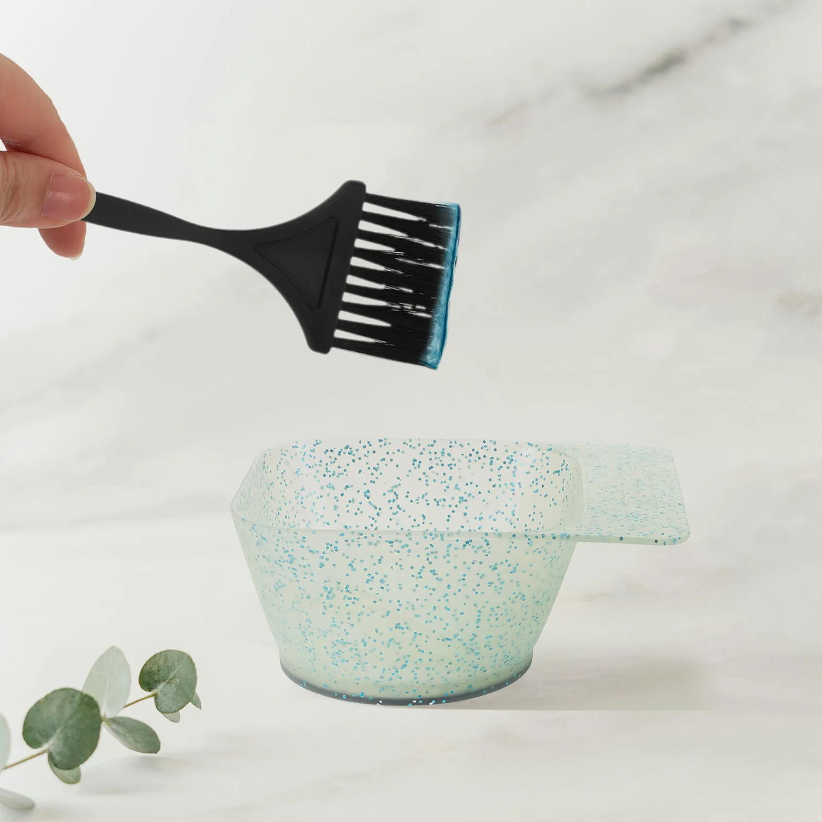 Hair Dye Mixing Bowl Glitter Hair Color Tool Set Salon Home Use Glossy Tinting Color Mixing Bowl Pastry Blender Tool