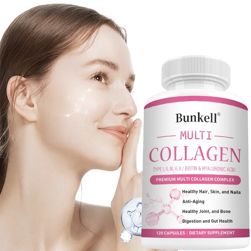 Multi Collagen Capsules 2000mg - Type I/II/III/V/X, Vitamin C & Biotin Support for Skin, Hair, Nail, Joint & Intestinal Wellness