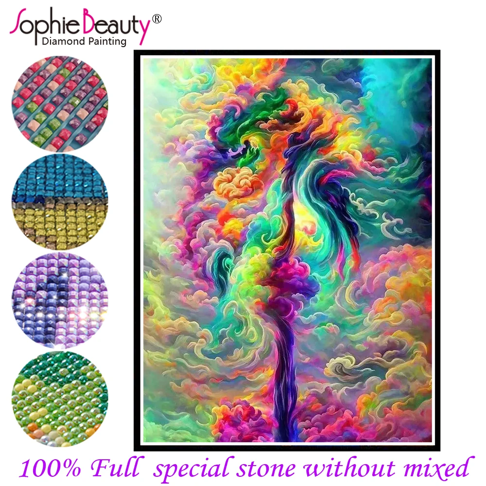 

Софи Красота 100% Кристалл Квадрат Алмазная Картина Красочное Облако Фея Пыль Набор Алмазная Вышивка AB Камень Алмазная Мозаика Искусство