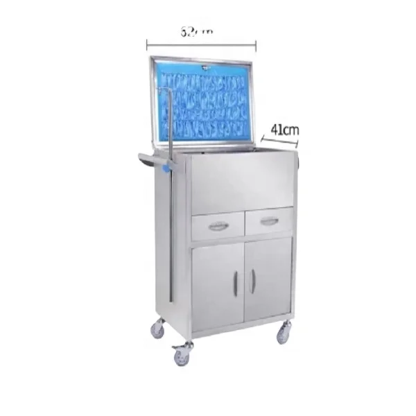 

Medical Hospital Trolly for Sale 201 Stainless Steel Hospital Medical Cart Stainless Steel Emergency Trolley