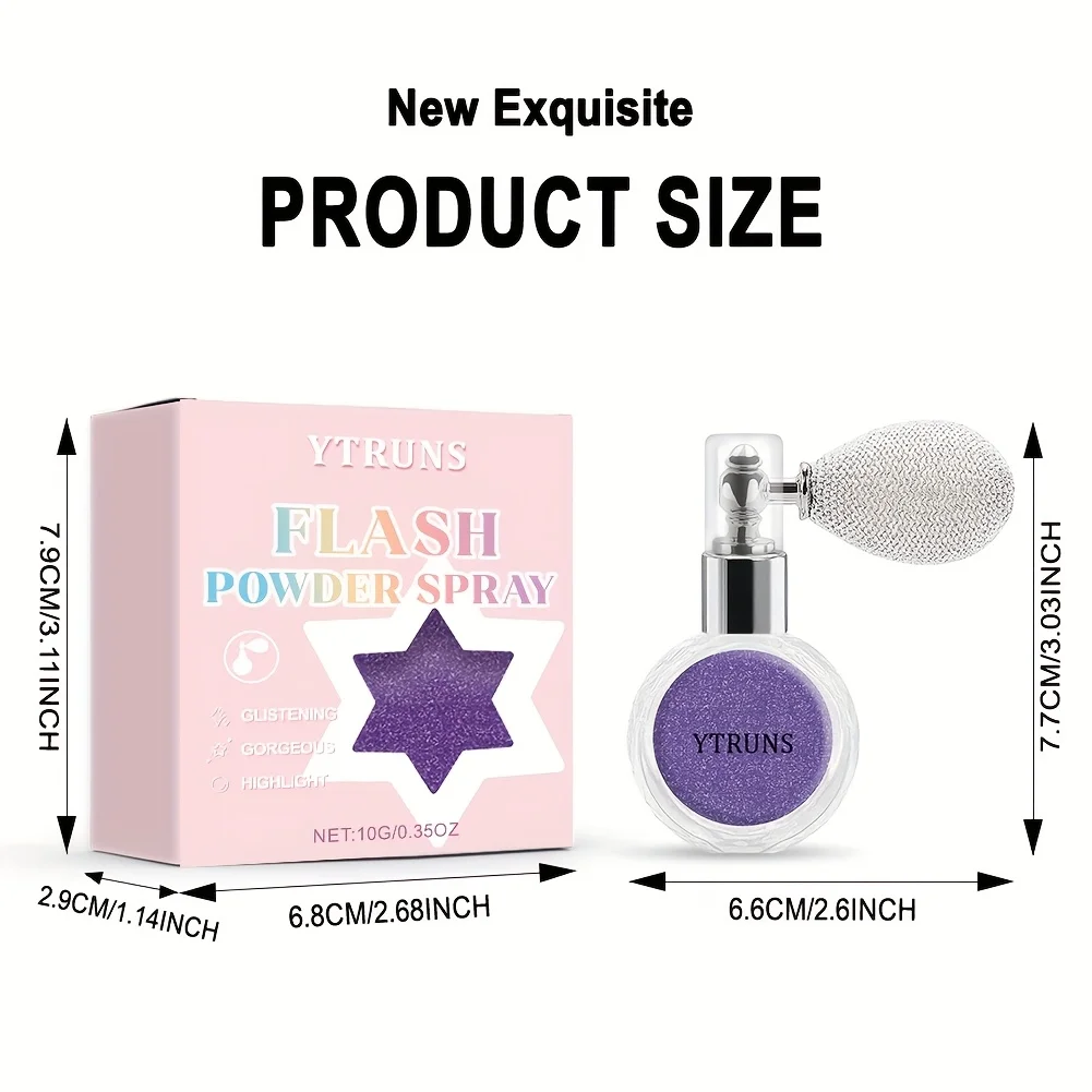 สเปรย์กลิตเตอร์ดาว, ระบบผสมสี, ไฮไลท์เตอร์แต่งหน้าบนร่างกาย, ผงกลิตเตอร์ละเอียด 3 มิติ เหมาะสำหรับการแสดง