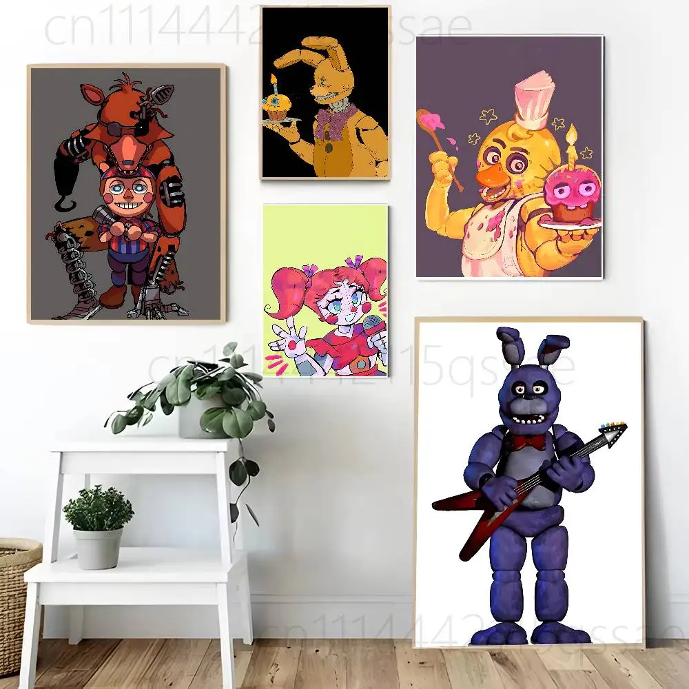 Circus Baby Freddy FNAF Frameless Canvas Painting Decorative Art Printing Poster Image Home Room Bedroom Decoration Painting