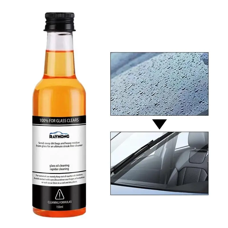 

Car Glass Oil Film Remover 150ml Glass Cleaner for Cars Film Remover Polish Restore Automotive Glass Restore Glass Clarity