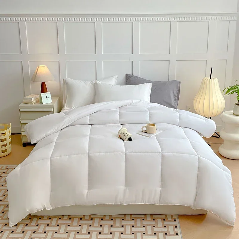 Winter quilt thickened warm solid color simple wind soybean fiber quilt skin-friendly lock warm spring and autumn quilt