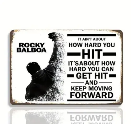 1e,Rocky Balboa Inspirational Metal Sign Gym Sign Boxing Gym