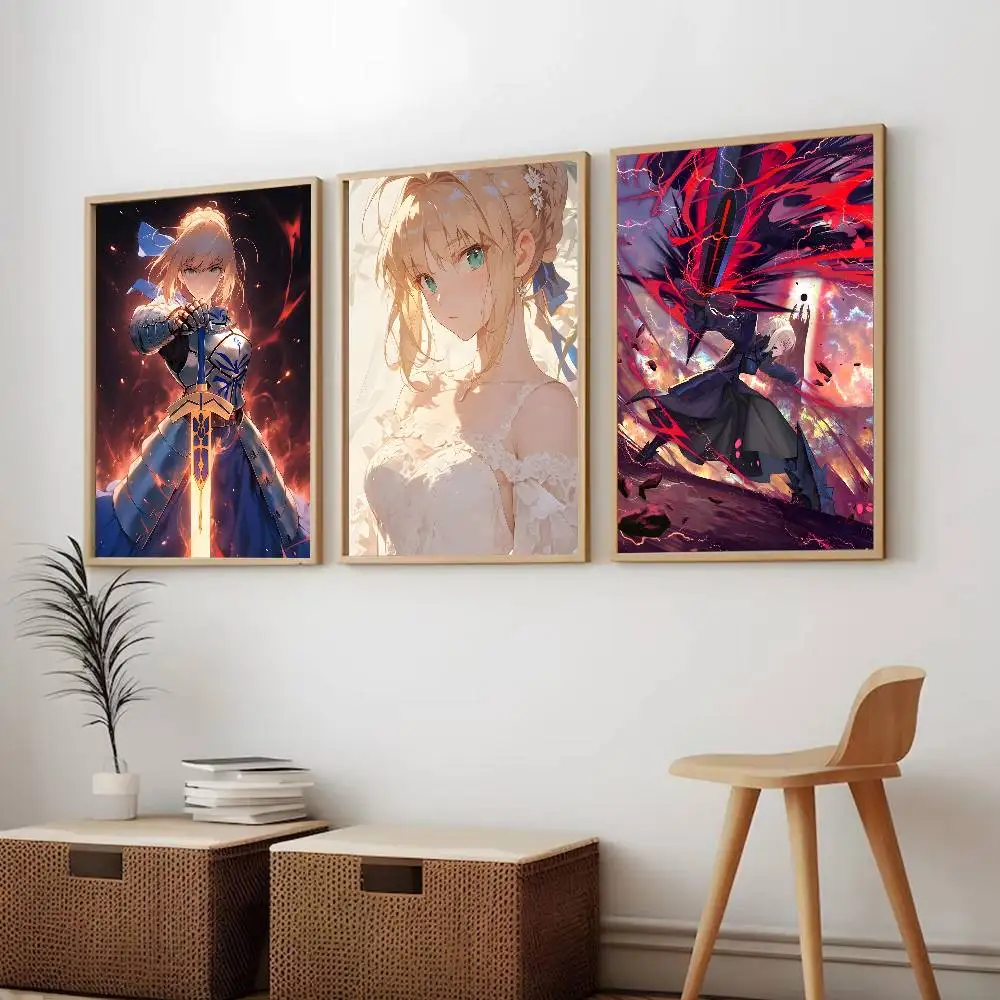 A-Anime مصير البقاء ليلة صابر المشارك قماش اللوحة المشارك مع المطبوعات غرفة نوم المنزل غرفة المعيشة الديكور هدية