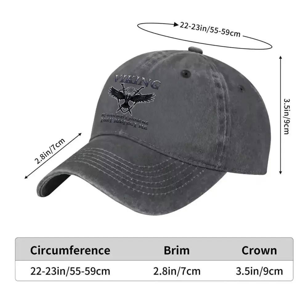 1pc Unisex Viking Raven Ed Swords Vintage Washed Baseball Cap Men'S Trendy Hat Versatile Duckbill Cap Fun Print Unique Birthday