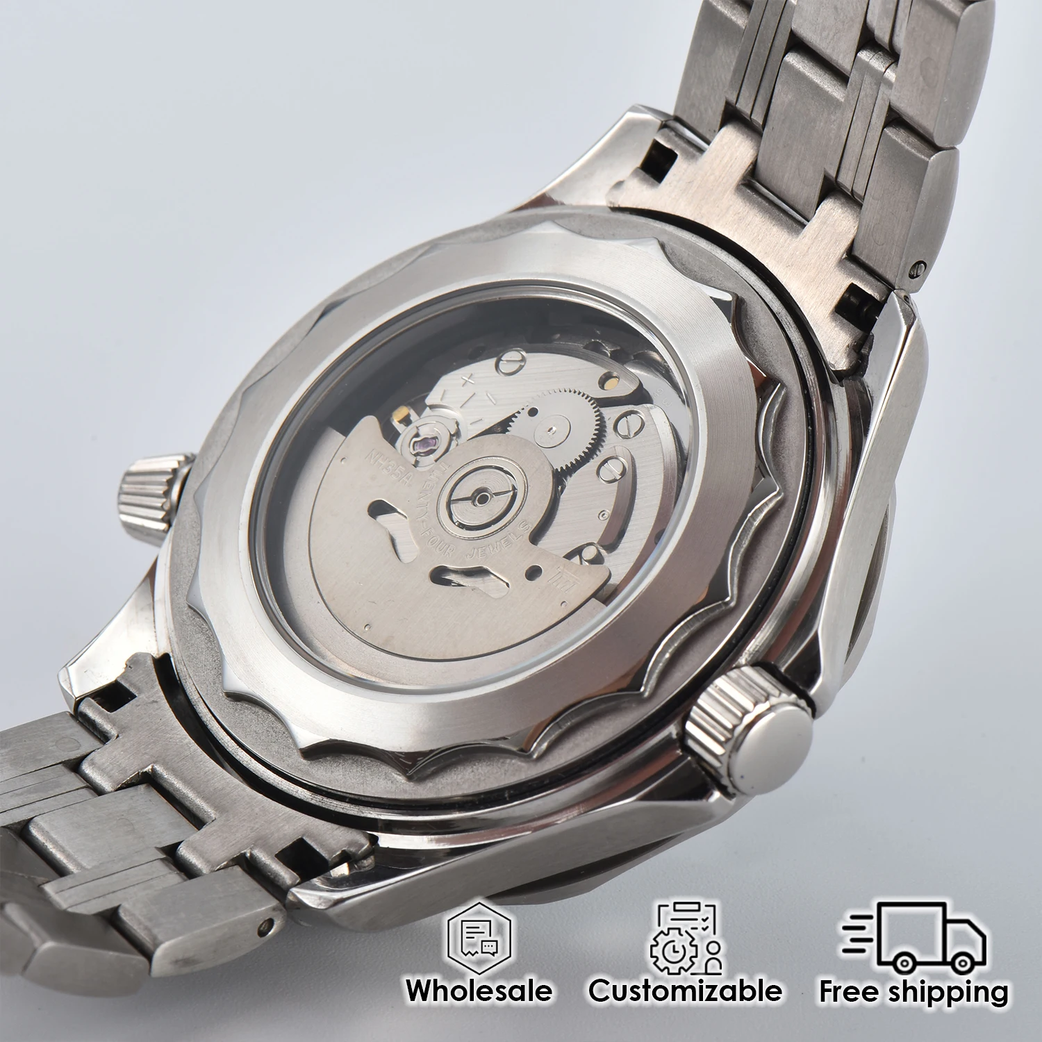 ساعة غوص 42 ملم للرجال NH35 حركة أوتوماتيكية ساعة ميكانيكية زجاج الياقوت حزام من الفولاذ المقاوم للصدأ ساعة عمل مقاومة للماء