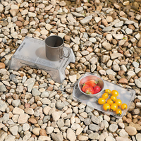 Folding Camping Table Ultralight Foldable Camping Tray Portable Outdoor Fishing Furniture Multifunctional for BBQ Picnic