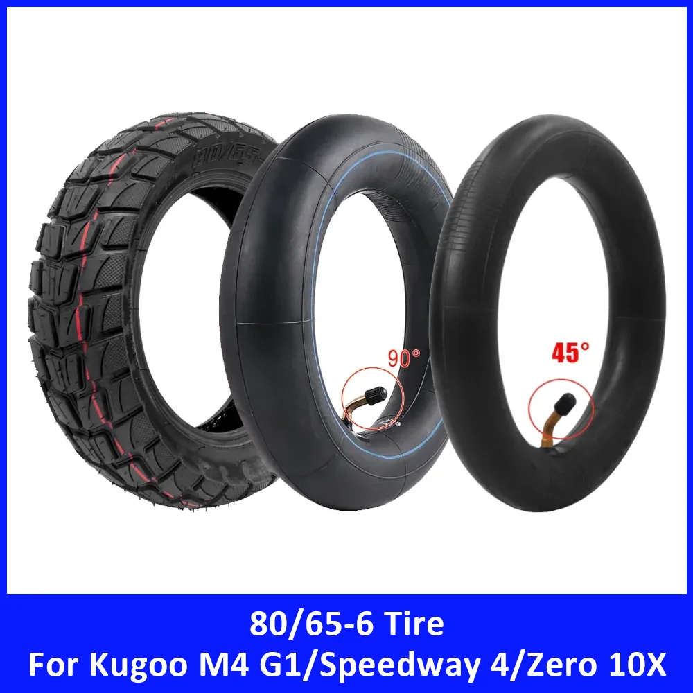 10 Zoll 80/65-6 Innenschlauch und Außenreifen für Kugoo M4 Pro G1, Speedway 4, Zero 10X, Vsett 10+ Offroad-Reifen-Ersatz