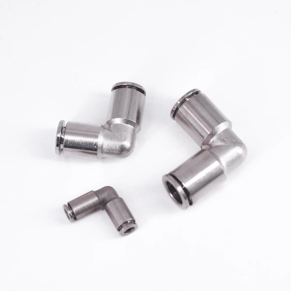 Pneumatic Connectors 4/6/8/10/12/14/16mm Elbow Nickel Plated Brass Push In Quick Connector Release Air Fitting Plumbing