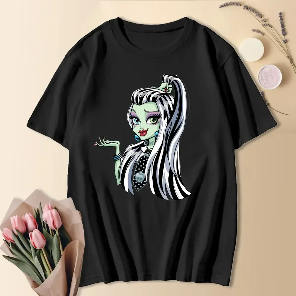 Camiseta con estampado clásico de Reveal The Secret Monster High para mujer, ropa de calle Vintage, Tops de algodón sueltos Unisex