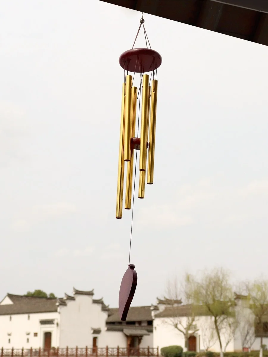 Modern Minimalist Chinese Style Bedroom Balcony Hanging Ornament Six-Pipe Wind Chime Gift for Girls Daily Life Utility