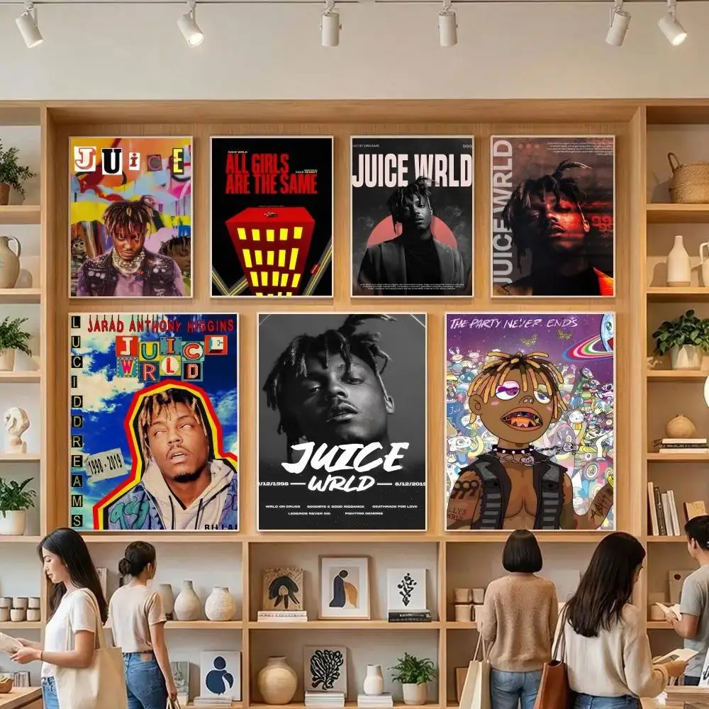 Klassische Filmplakate, Vintage-Dekoration für Zimmer, Bar, Café, Aufkleber, Wandgemälde, Singer Juice WRLD