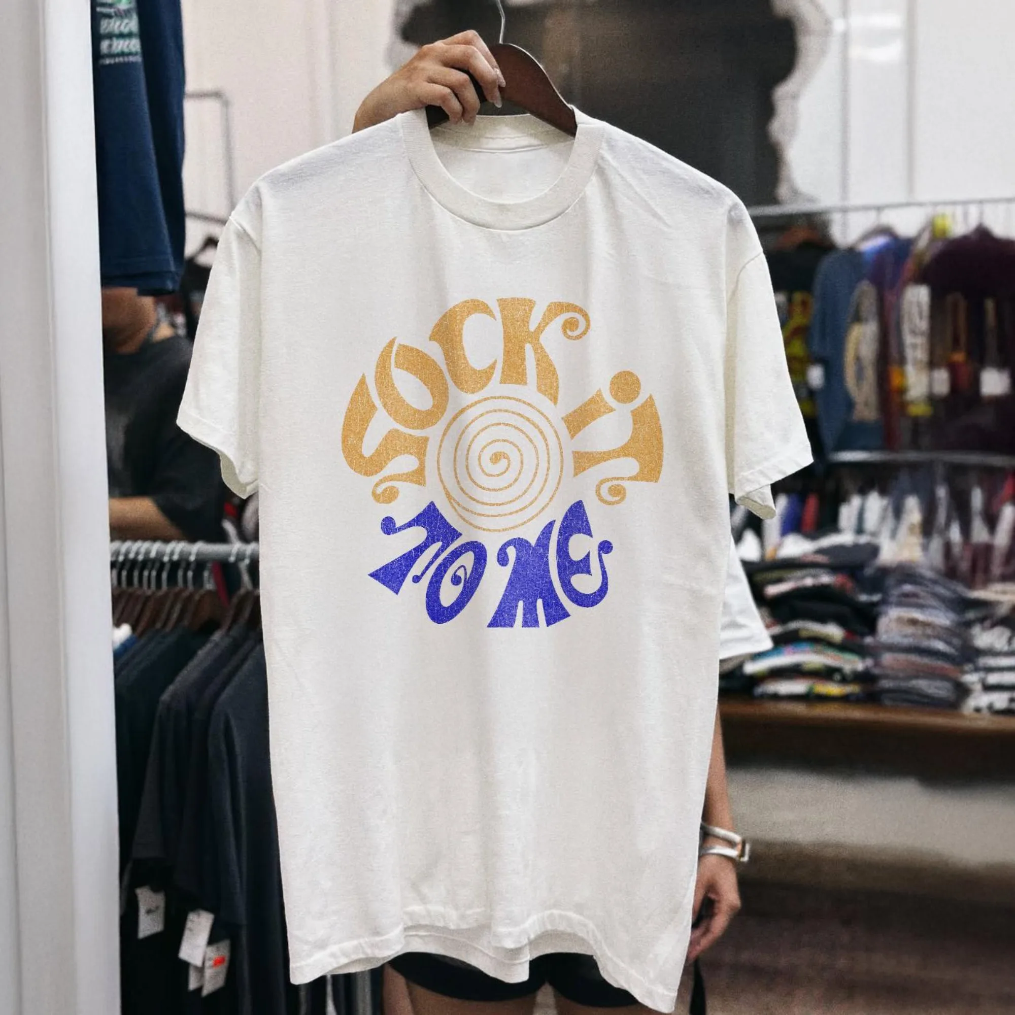 Vintage 'Sock It To Me' Graphic Tee 90s Fight Club Style Tshirts for Men Top Casual Oversized Streetwear Short Sleeve Summer Top