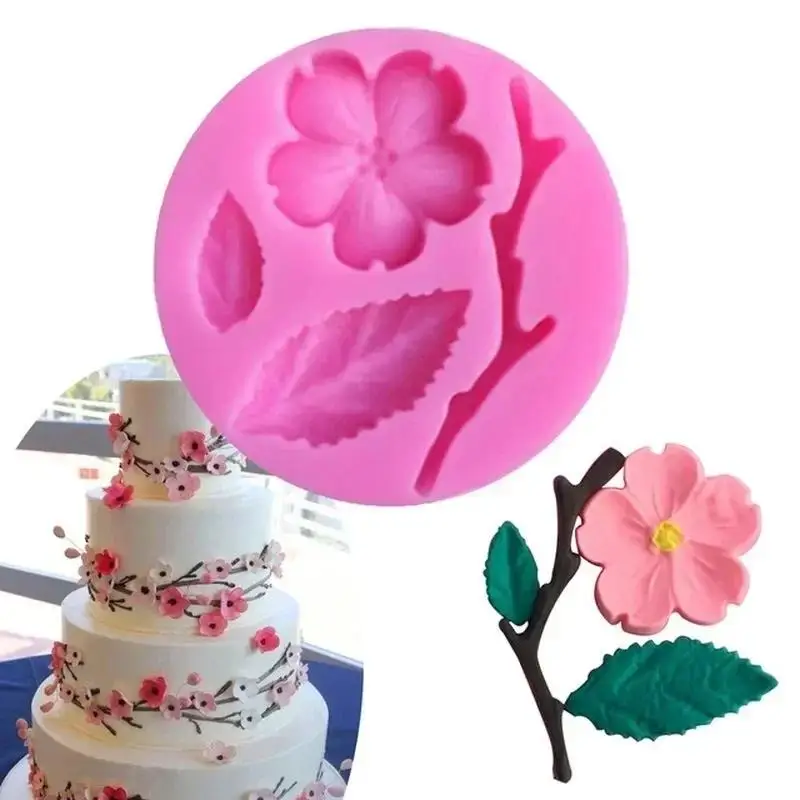 2026 Peach Blossom Cherry Blossom Assembled Silicone Mold Aromatherapy Plaster DIY Epoxy Baking Mold Cake Decoration