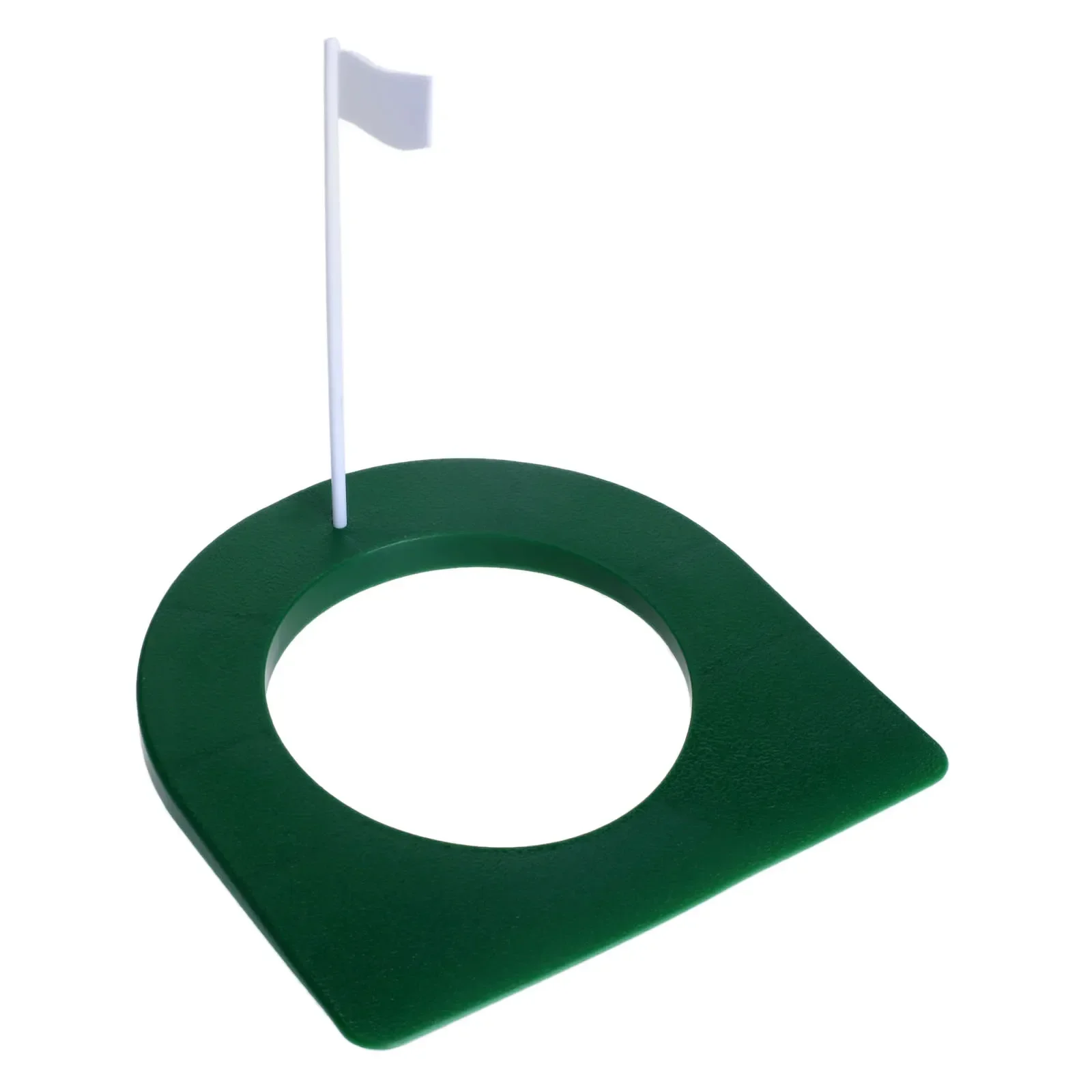 Estera de plástico para práctica de Golf, con agujero y bandera, para patio interior y exterior, Ayuda de entrenamiento de taza de regulación verde