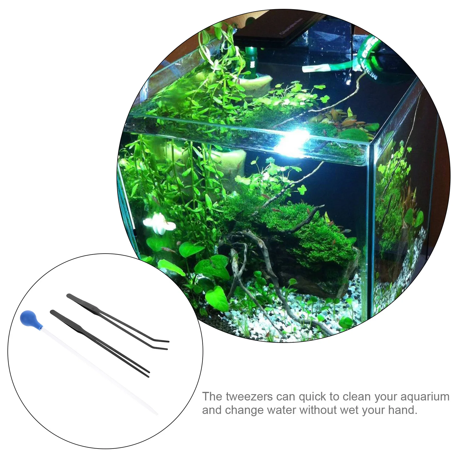 

1 set 1 Set Aquarium Tweezers Pipette Dropper Kit Fish Tank Cleaning Tool Coral Feeder Tube Water Changer Waste Remover Aquatic