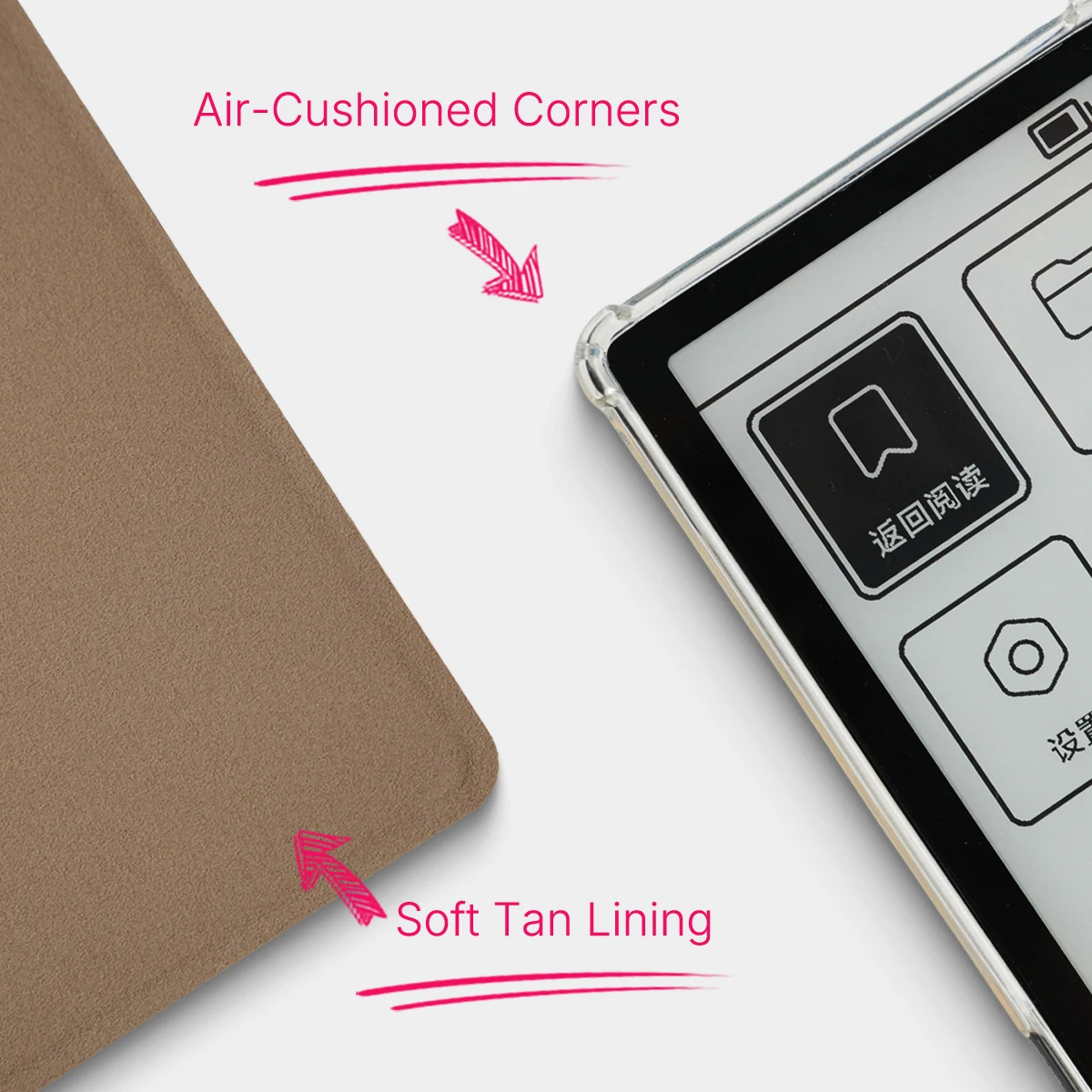 Murmole Case suit for XTEINK X3 X4 TPU Clear Back Protective Skin Folio Shell Library Card Style Magnetic Detachable Cover Guard