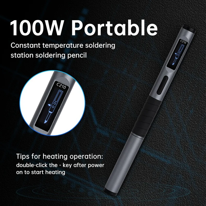 ABJI-DC9-20V Паяльник с регулируемой температурой 100-450 ℃   Сварочная паяльная станция PD 100 Вт Портативный инструмент для ремонта