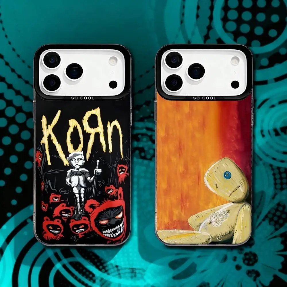 

K-KornS Rock Band Phone Case For iPhone 17,16,15,14,13,12,X,8,Pro,Max,Plus,SE4,Air,Mini Black Matte Durable Hard