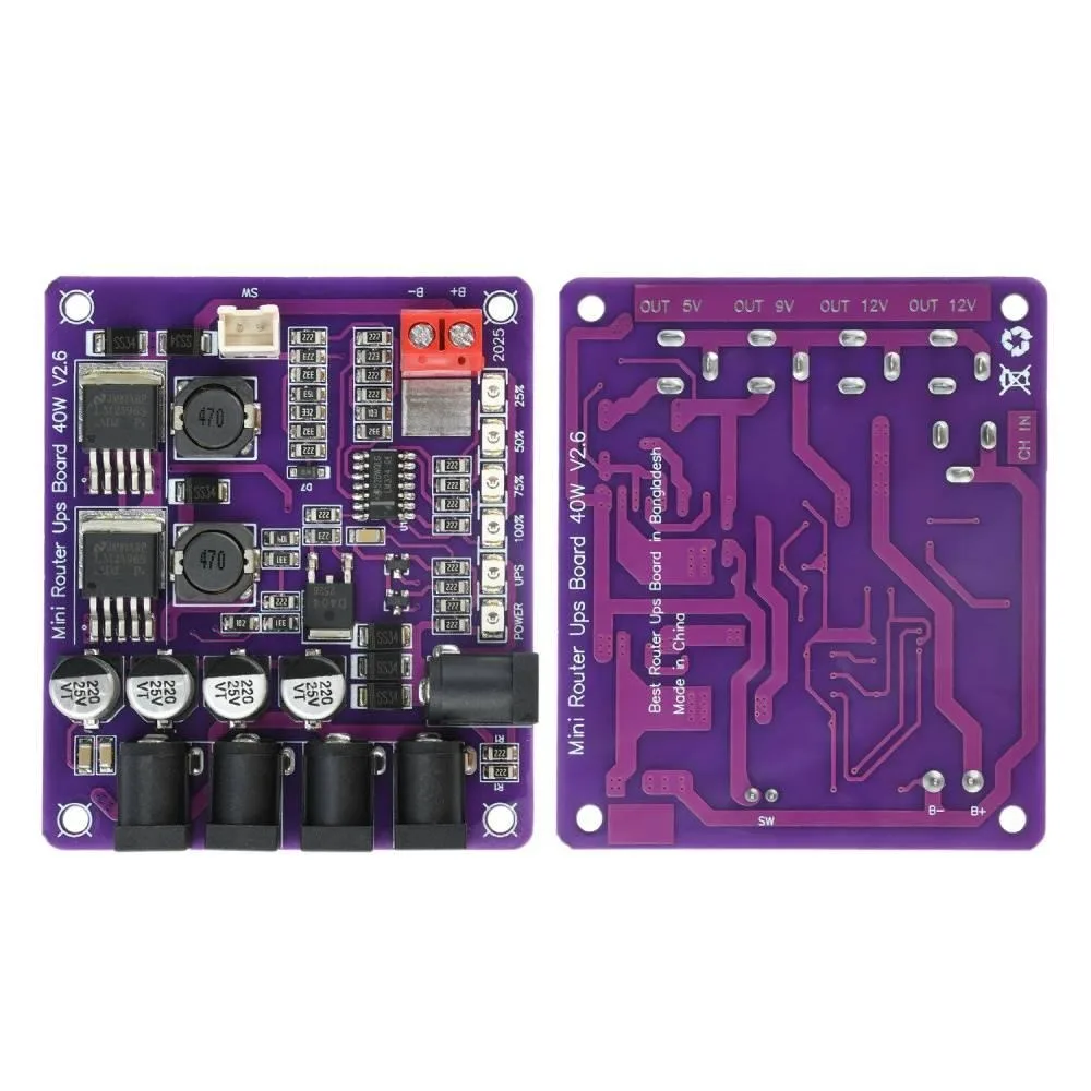

4-Channel Output UPS Power Module 40W Battery Charging Board Uninterruptible Power Supply with Charge Percentage Indicator