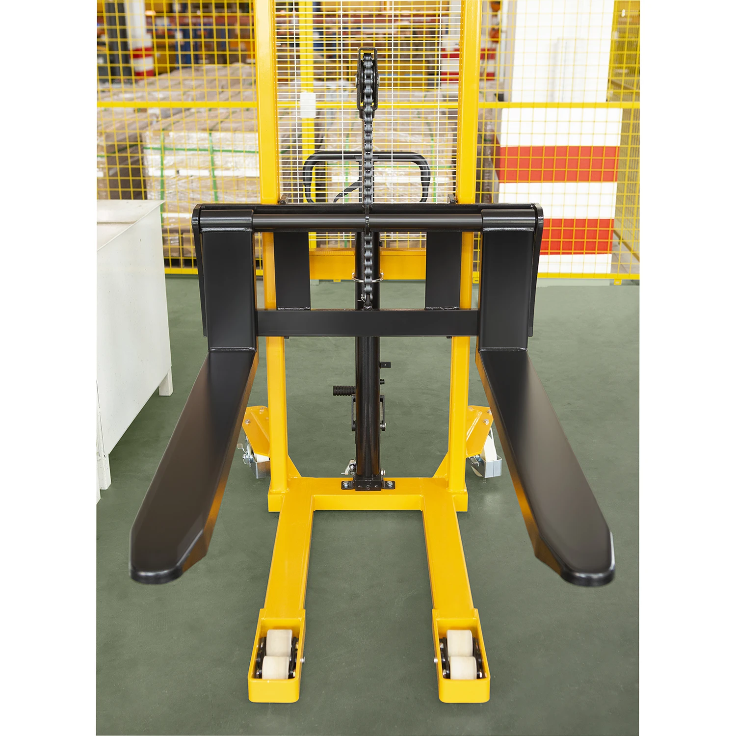 Xilin 1000kgs 1ton 2200lbs 1.6m 2.5m Hydraulic Hand Lift Manual Stacker with Adjustable Forks