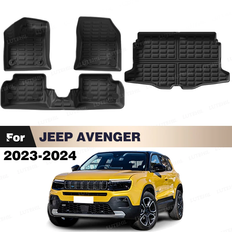 

LUTEHIL для JEEP AVENGER 2023-2024 всепогодный напольный коврик из ТПЭ, коврик в багажник, ковер, автомобильные аксессуары для интерьера