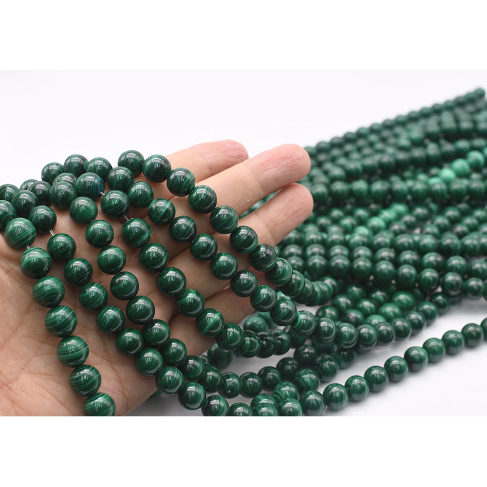 

8mm Natural Smooth malachite round Stone Beads For DIY necklace bracelet jewelry making 15 "free delivery