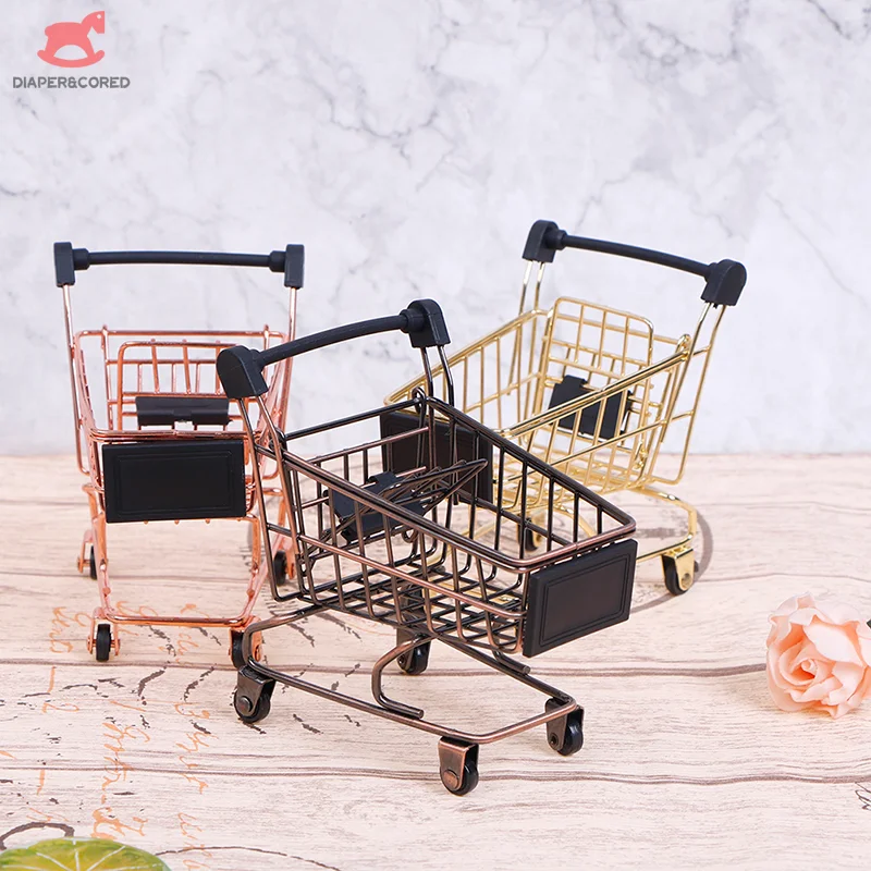 

Mini Shopping Cart Trolley Home Office Sundries Storage Ornaments Children's Toy