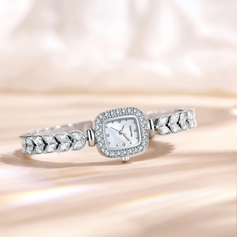 ROMITIME Luxury Women Quartz Watch Mother-of-Pearl Dial Herringbone Bracelet Leisure 30M Waterproof Lady Clock Watches