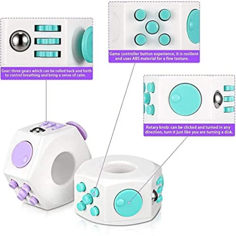 6面キューブフィジェットローラー感覚玩具多機能フィンガースピニングリングキューブ玩具ADD ADHDのストレスを軽減し、集中力を向上させます