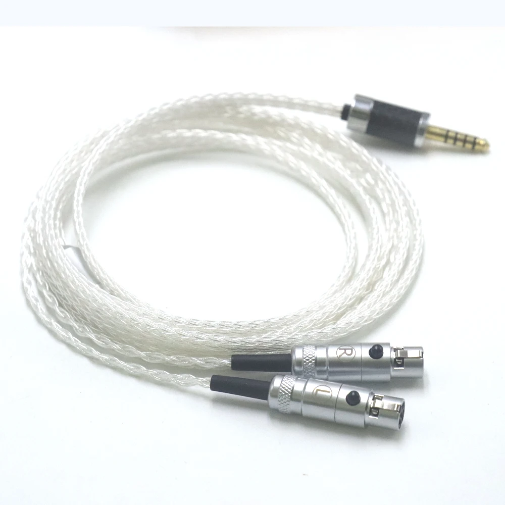 16 Core Pure Silver 2.5 3.5 4.4mm XLR Balanced Cable For Audeze LCD-3 LCD-2 LCD-X LCD-XC LCD-4z LCD-MX4 LCD-GX Earphone