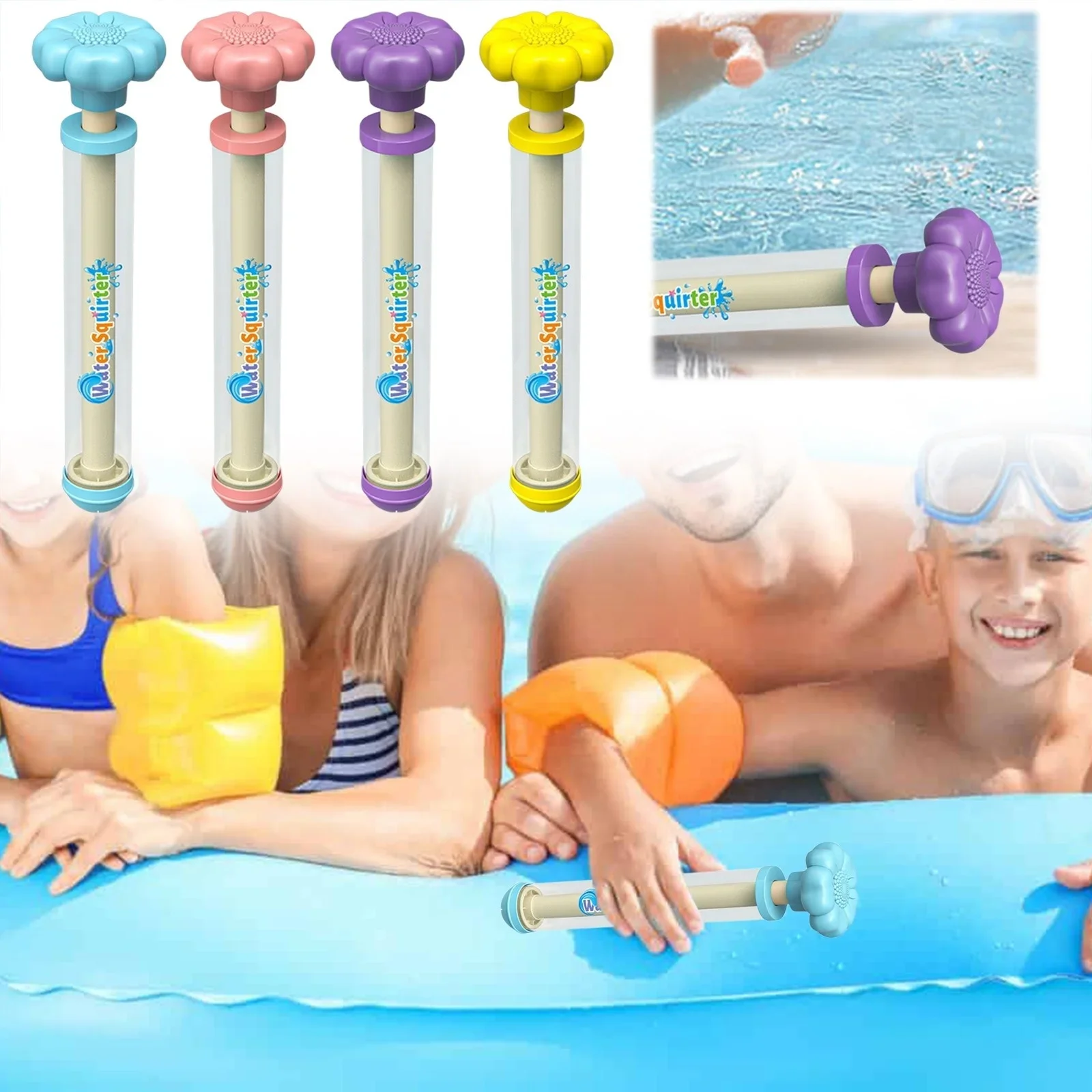 1-3-piece fireworks water gun, high-pressure pull-out water gun, summer party, swimming and bathing, interactive water spray toy