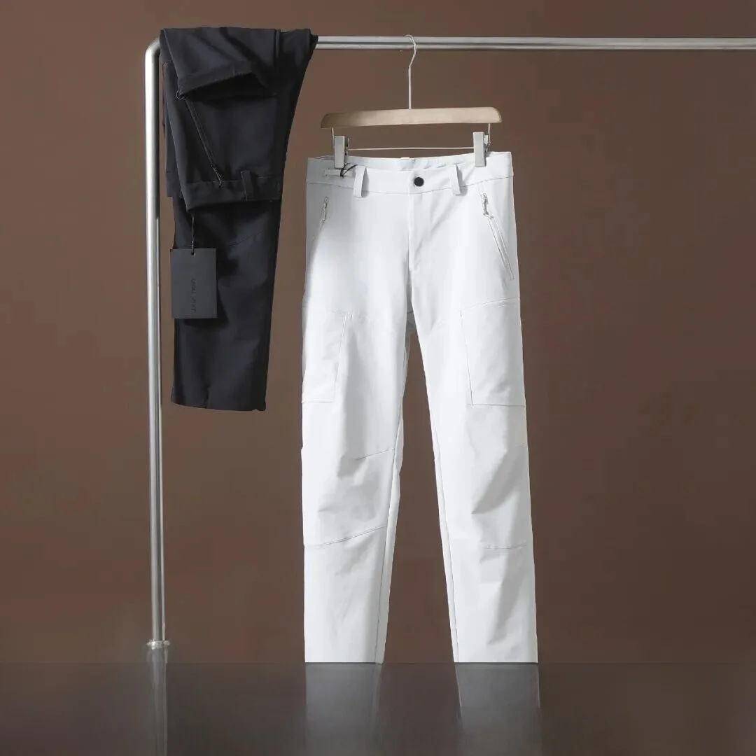 High-End Pressed Glue Process 3D Trim Quick Dry Elastic Casual Pants Men's Workwear Straight Leg Nylon Spandex Blend Spring S...