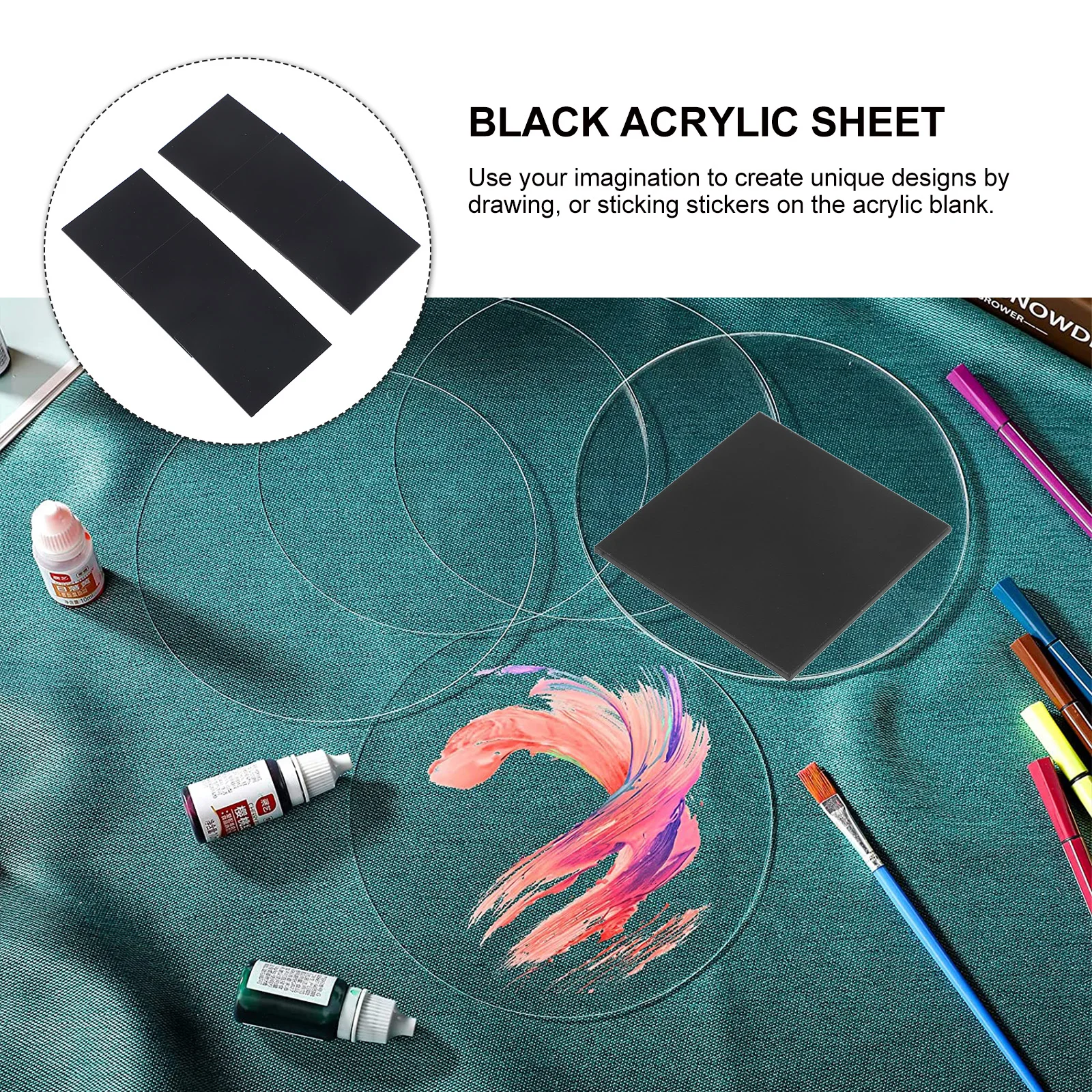 

30 Pcs Acrylic Blank Board Display Projects Craft Signs for Crafts Square Scrapbooking Supplies