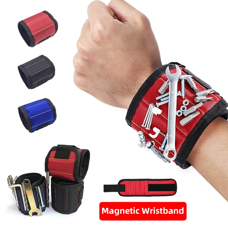 

Creamily Magnetic Wristband Portable Tool Bag Electrician Wrist Belt Screws Nails Drill Bits Holder Storage Repair Tools