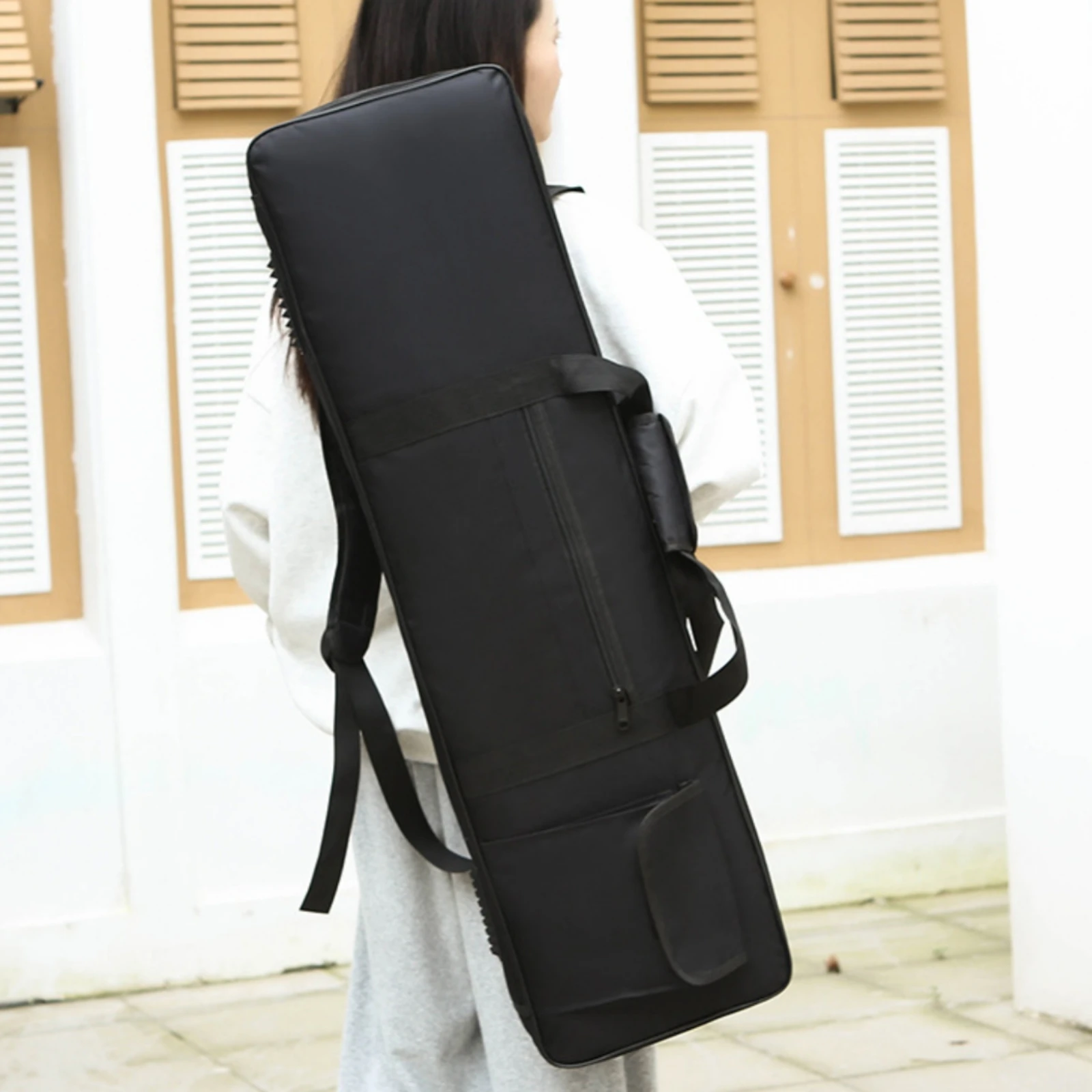 88-Key Keyboard Bag Full-Length Zipper Soft Padded Keyboard Case 88 Key Piano Bag Black Portable image 5