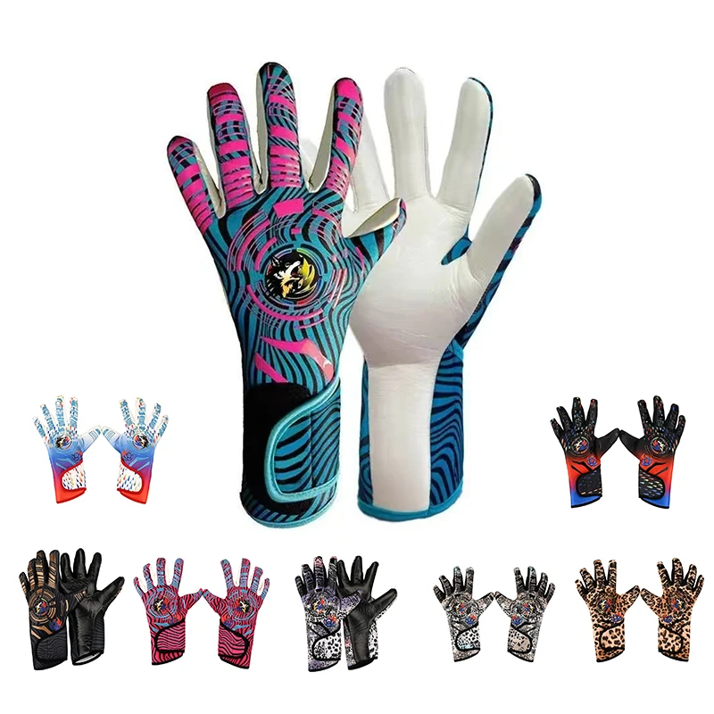 1 Pair Thickened Latex Goalkeeper Gloves Adults Breathable Durable Anti Slip Professional Match Training Soccer Goalie Gear