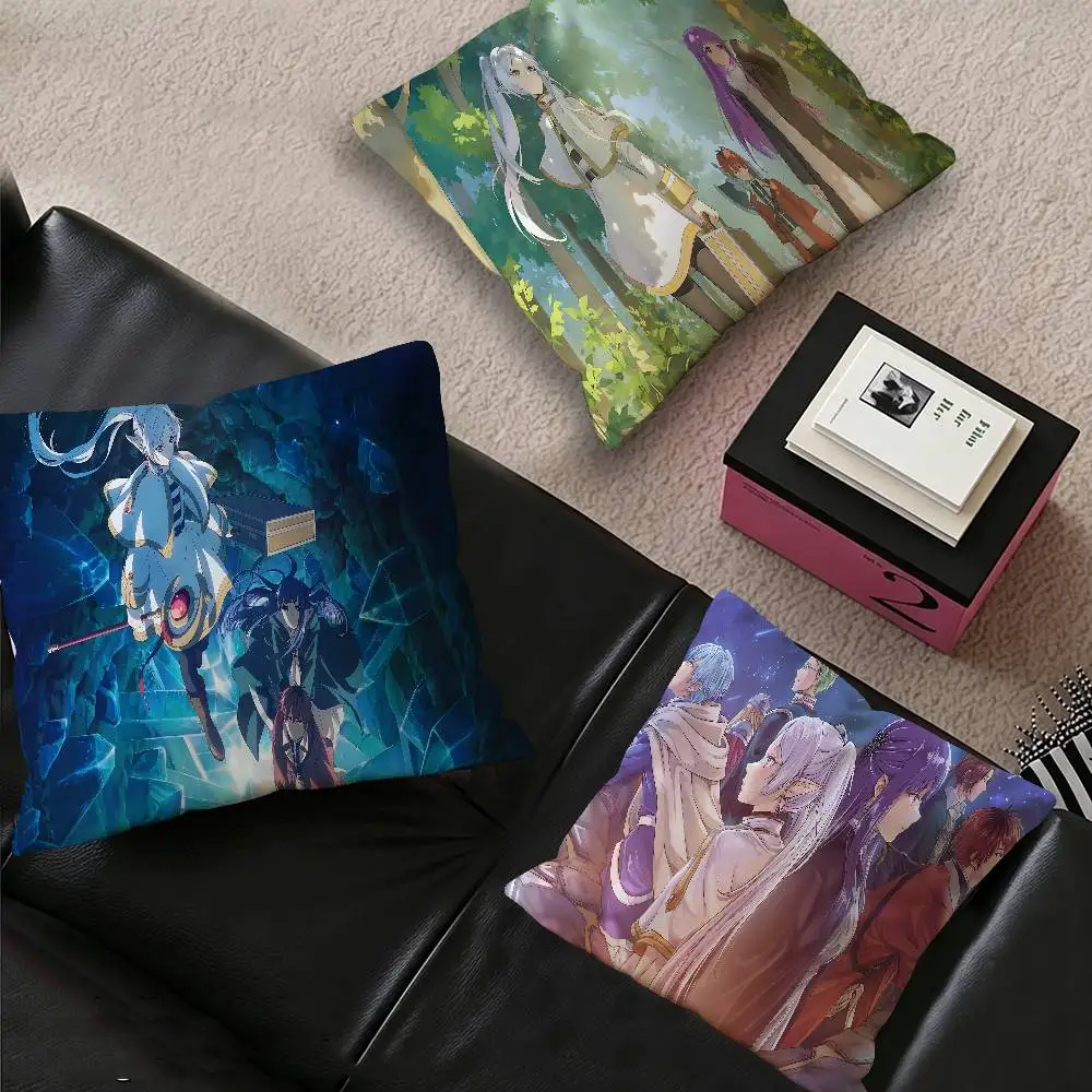Anime F-Frieren Cushion Cover Inches Farmhouse Decor Home Throw Pillow Covers for Couch Decorations